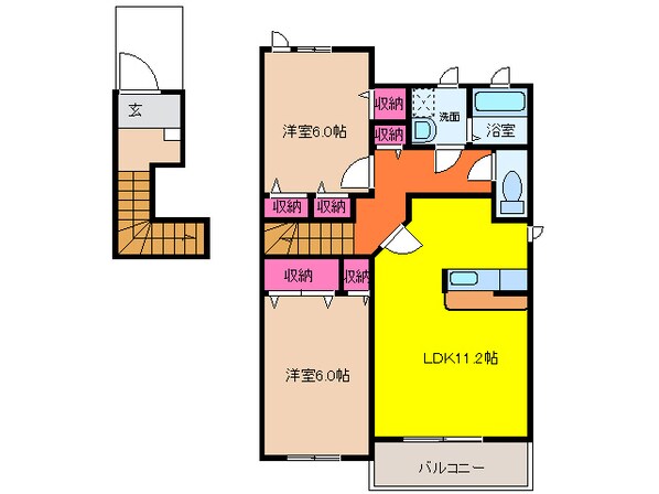 近鉄弥富駅 徒歩23分 2階の物件間取画像